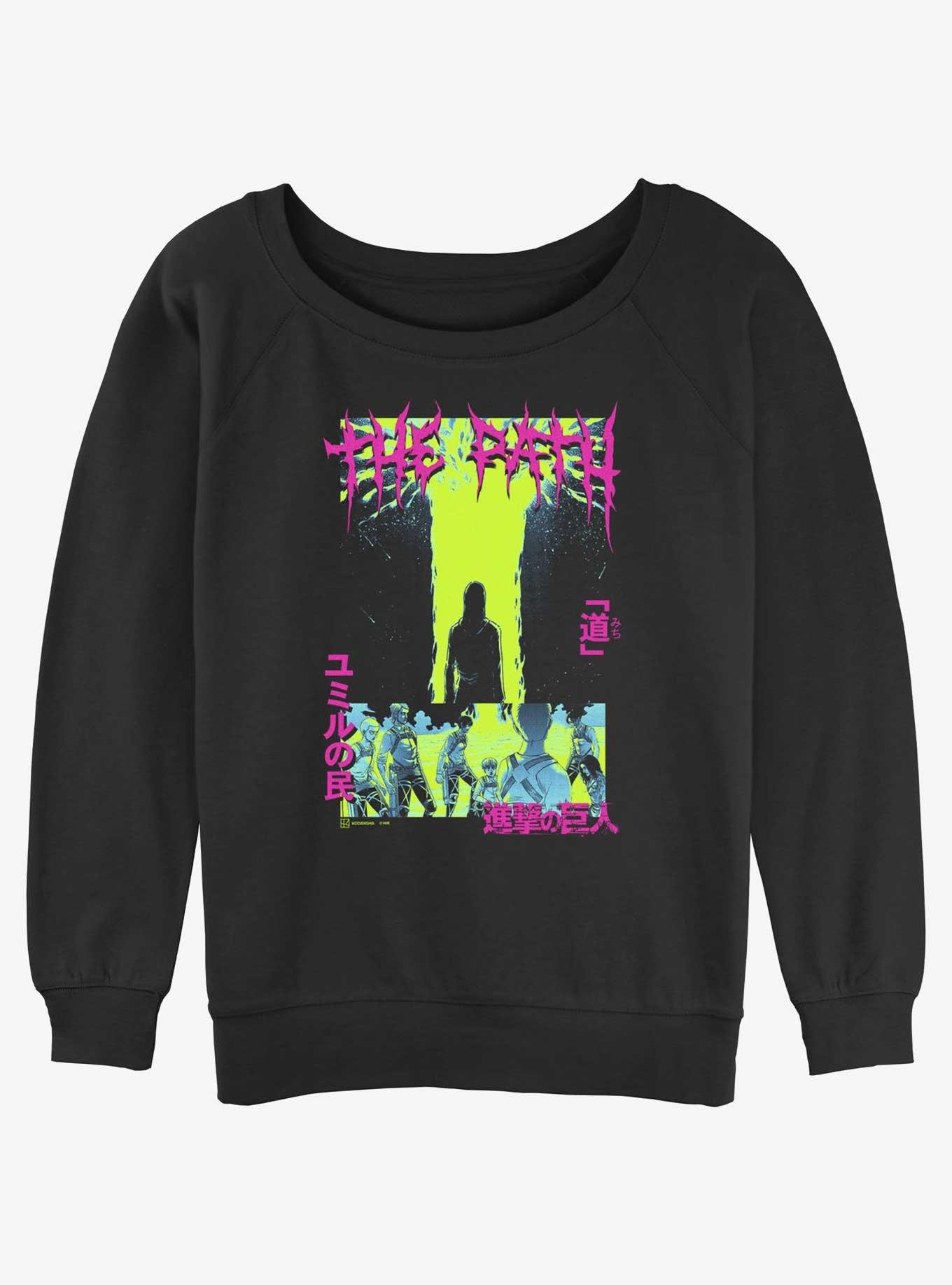 Attack on Titan The Path Poster Girls Slouchy Sweatshirt, BLACK, hi-res