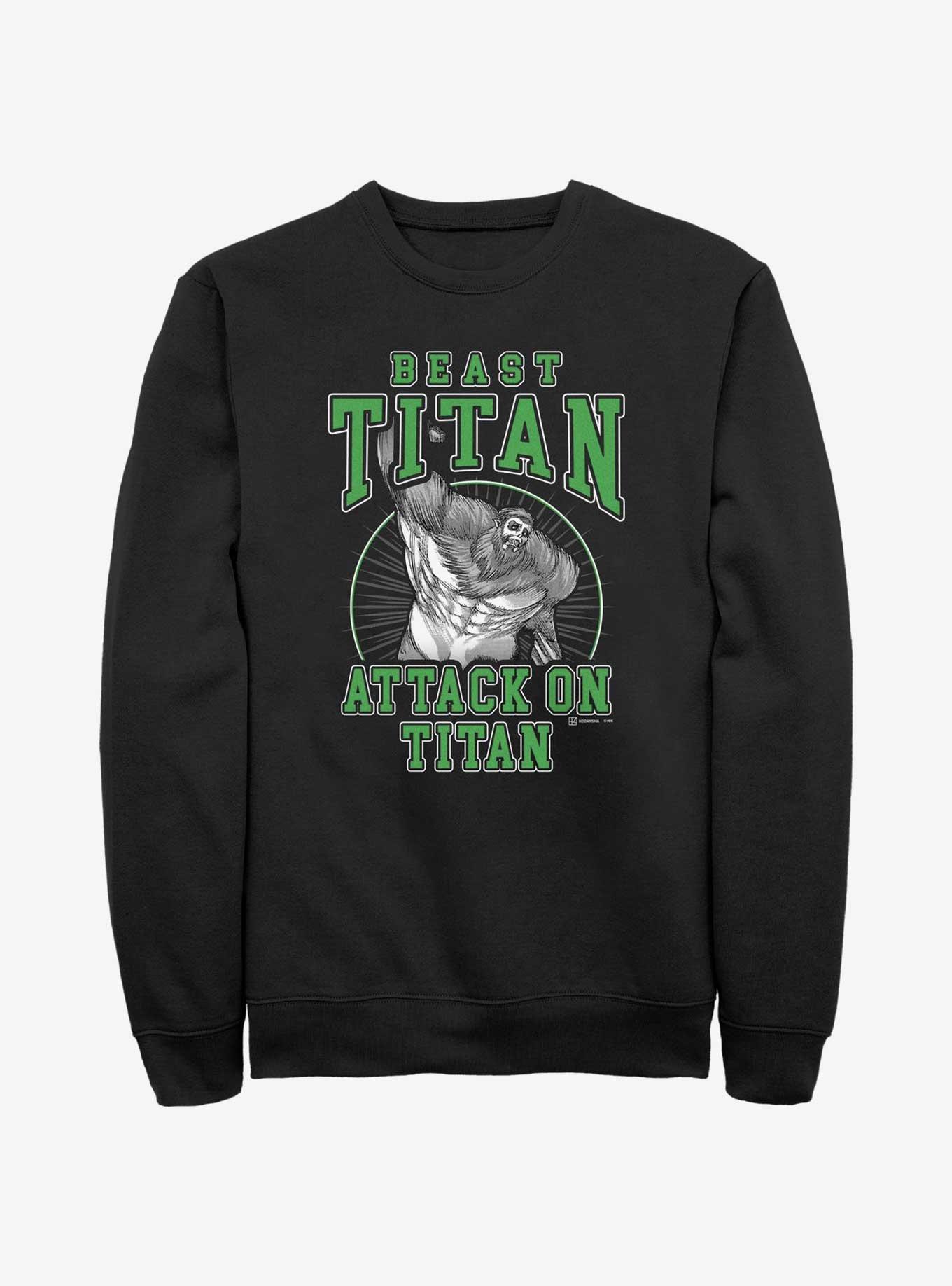 Attack on Titan Beast Titan Zeke Sweatshirt, BLACK, hi-res