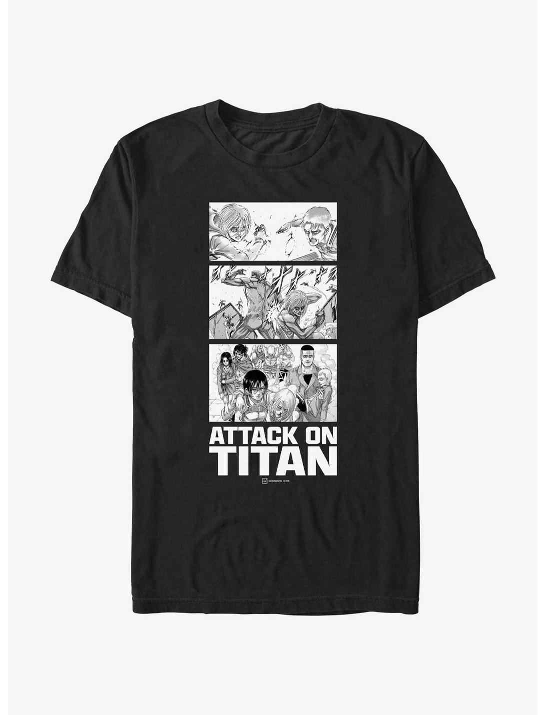 Attack on Titan Annie vs Reiner Panels T-Shirt, BLACK, hi-res