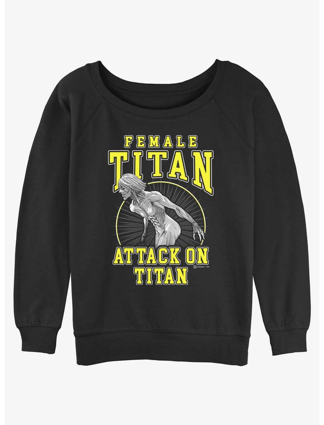 Attack on Titan Female Titan Annie Womens Slouchy Sweatshirt, BLACK, hi-res