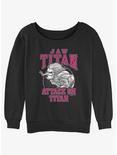 Attack on Titan Jaw Titan Falco Womens Slouchy Sweatshirt, BLACK, hi-res