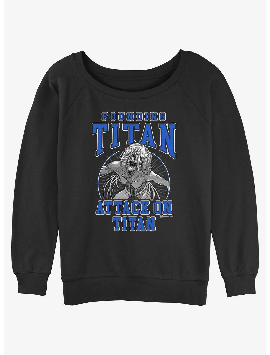 Attack on Titan Founding Titan Ymir Womens Slouchy Sweatshirt, BLACK, hi-res