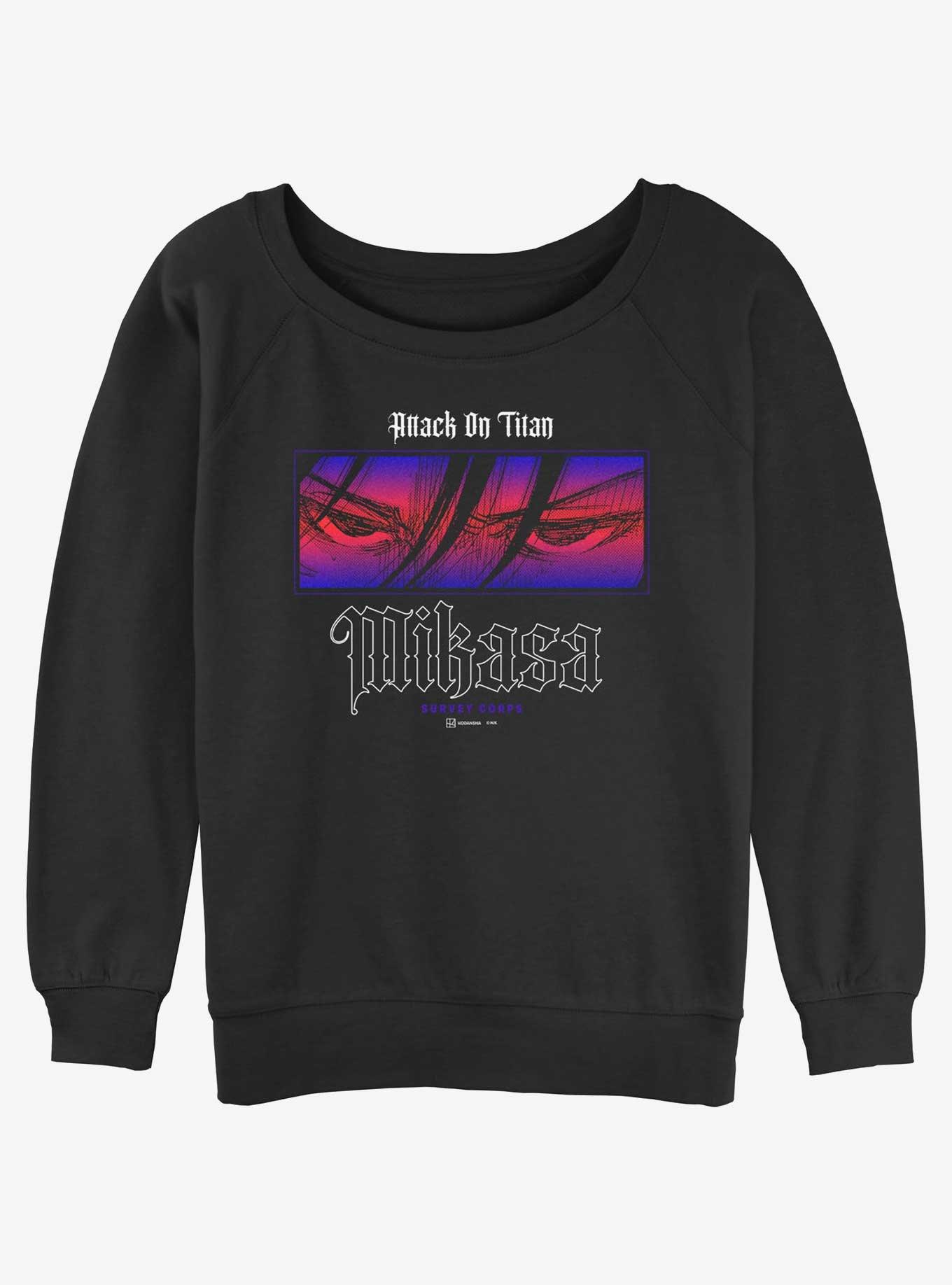 Attack on Titan Mikasa Eye Womens Slouchy Sweatshirt, , hi-res