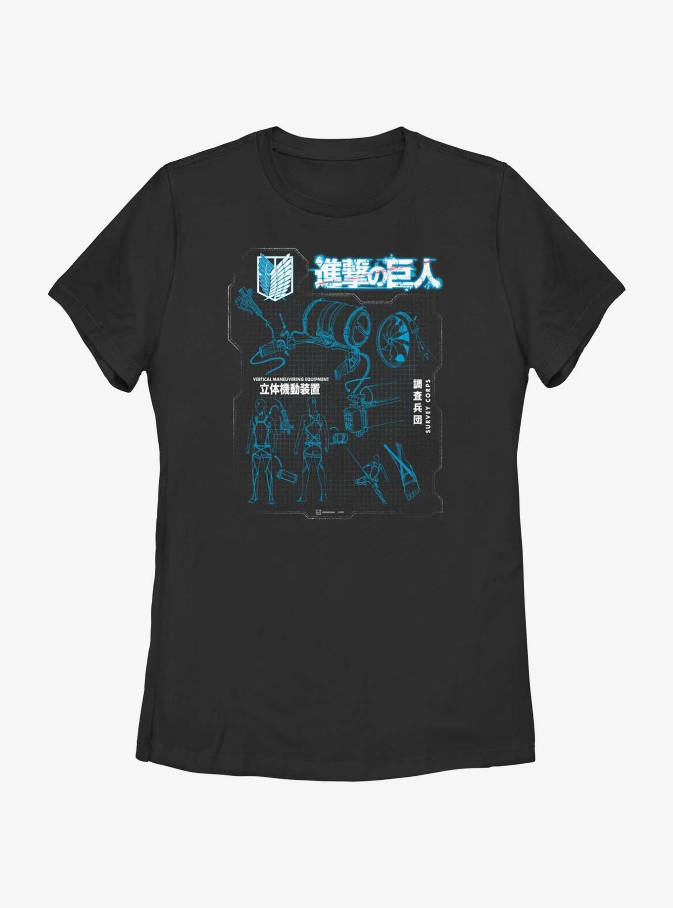 Attack on Titan Maneuver Gear Blueprint Womens T-Shirt, , hi-res