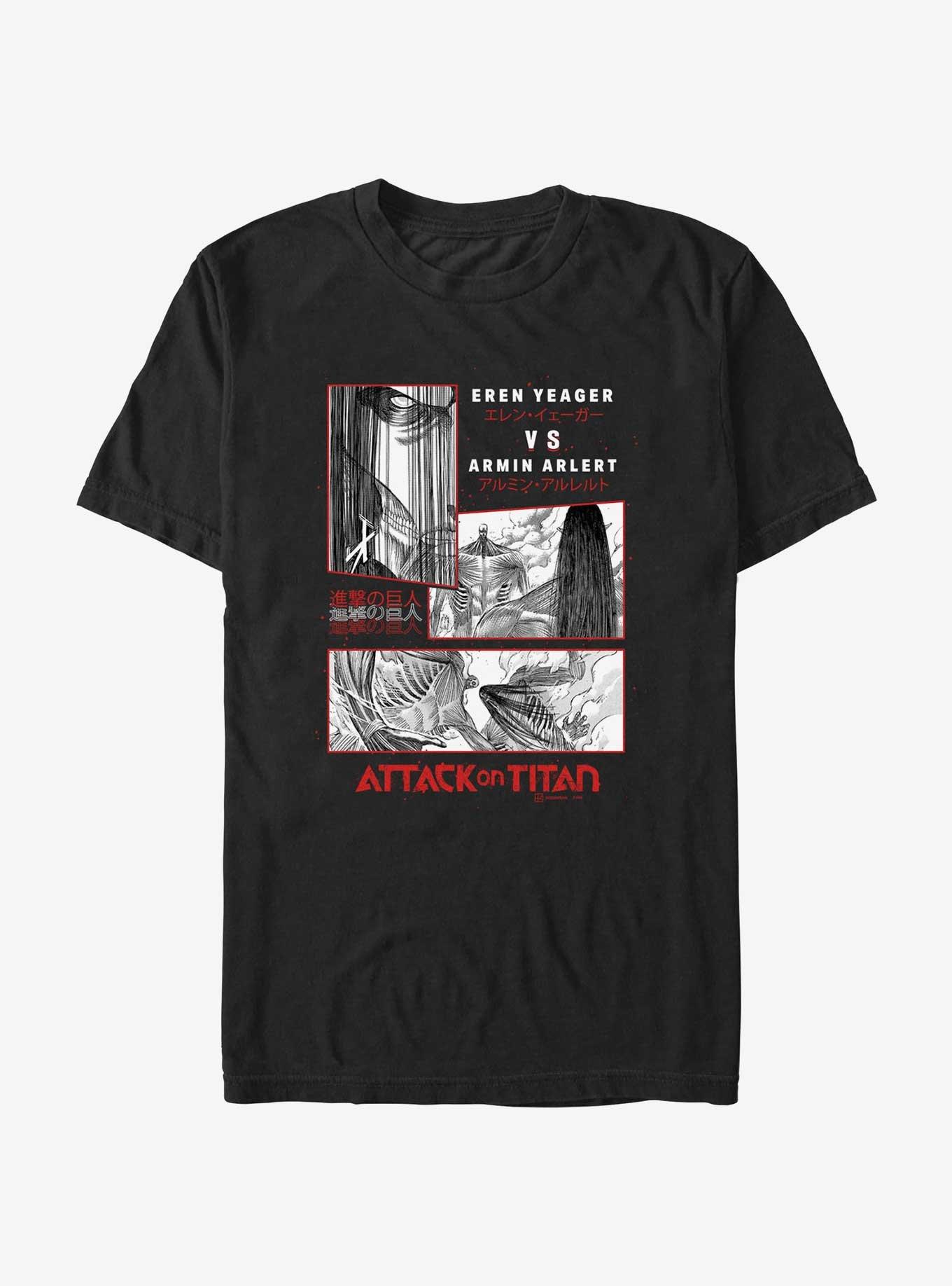 Attack on Titan Eren vs Armin T-Shirt, BLACK, hi-res