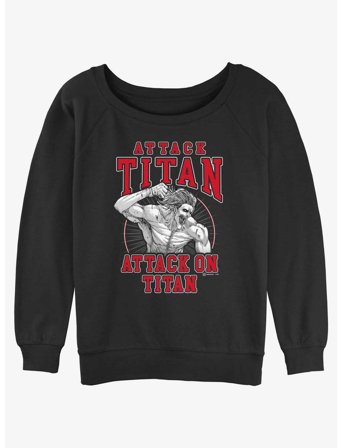 Attack on Titan Attack Titan Eren Womens Slouchy Sweatshirt, BLACK, hi-res