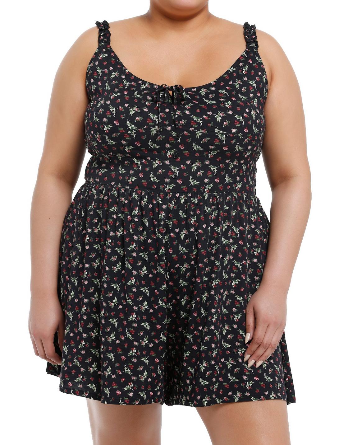 Thorn & Fable Fairy Floral Romper Plus Size, PINK, hi-res