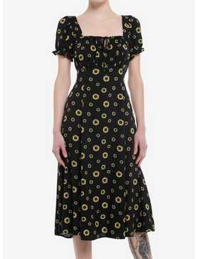 Thorn & Fable Yellow Sunflower Empire Midi Dress, , hi-res