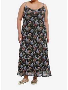 Thorn & Fable Mushrooms & Ghosts Strappy Midaxi Dress Plus Size, , hi-res