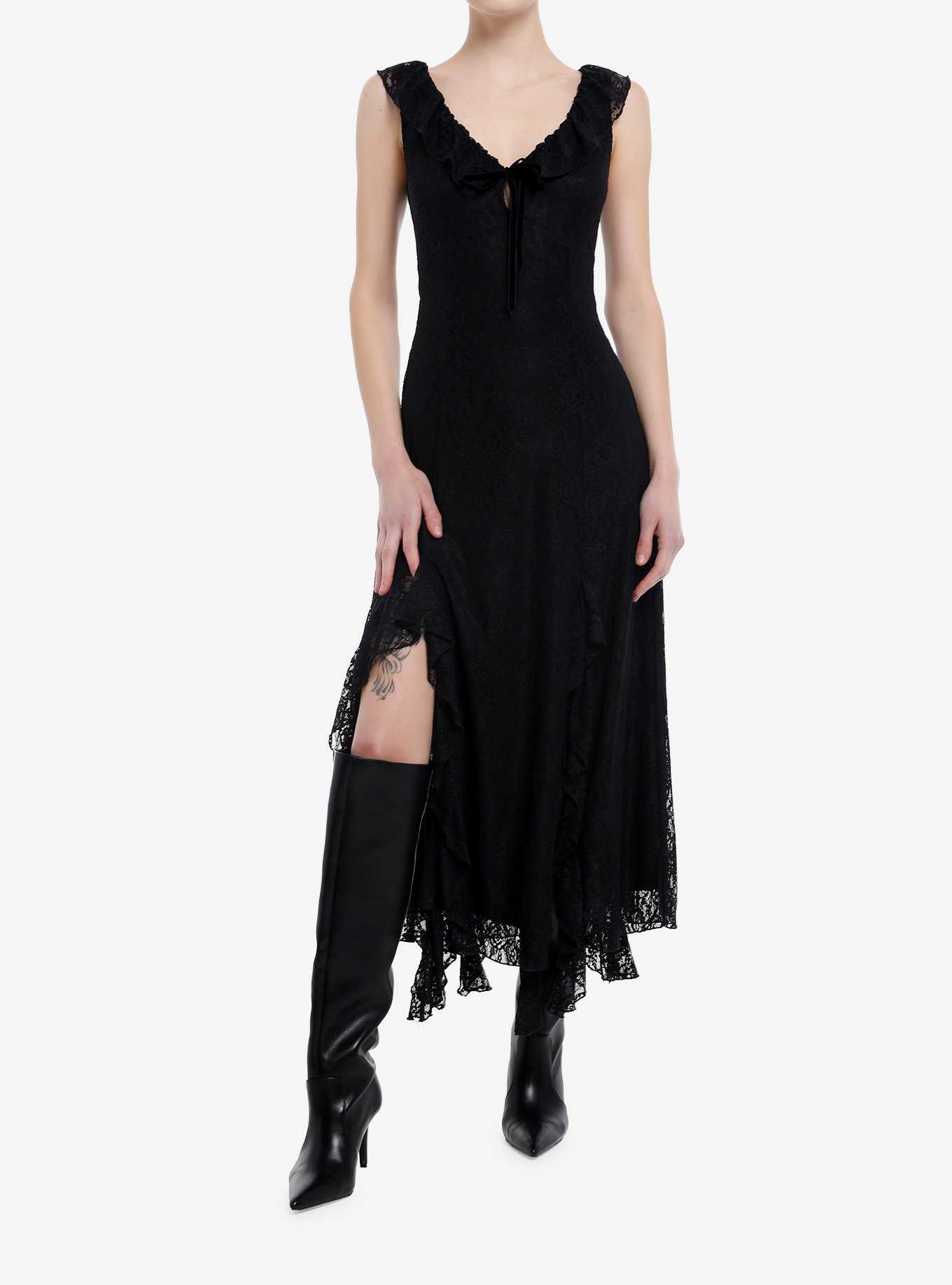 Cosmic Aura Black Lace Cami Twofer Dress