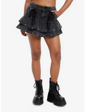 Social Collision Star Stud Ribbon Mini Skirt, , hi-res
