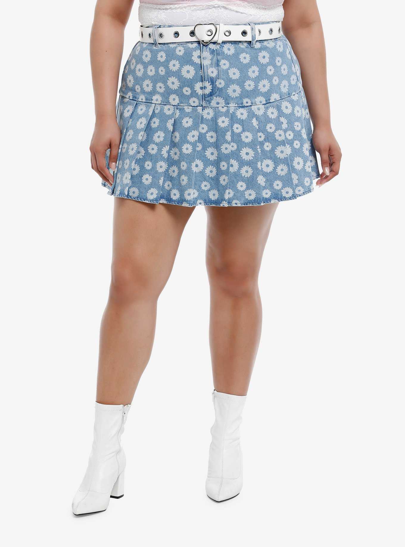 High Waisted Skater Skirt Plus Size-Navy丨Moon Wood