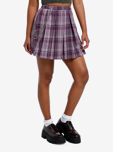 Purple plaid skirt nike best sale