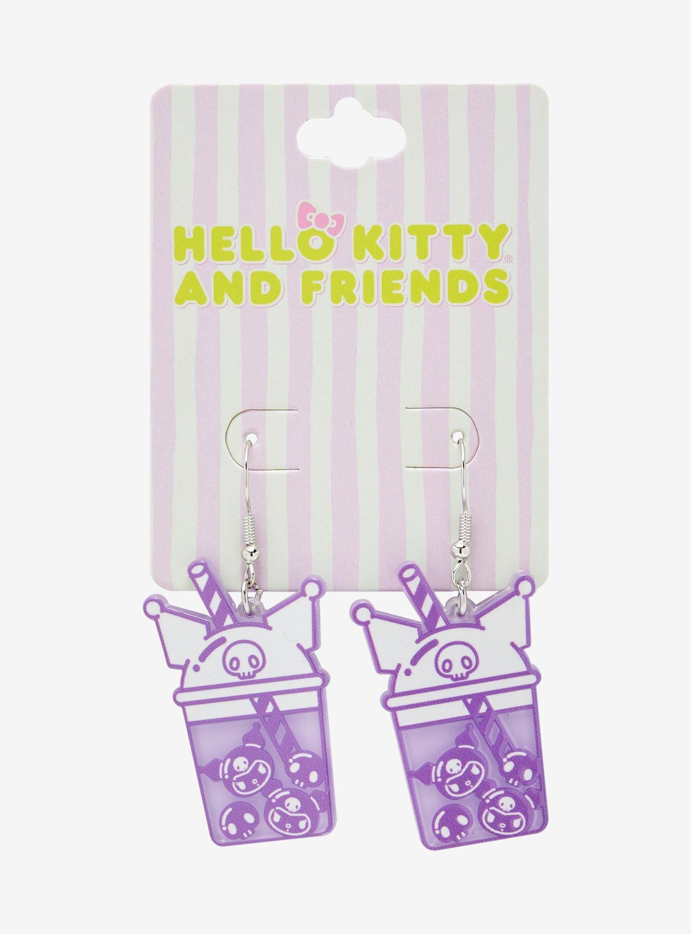 Sanrio Hello Kitty and Friends Kuromi Boba Cup Earrings - BoxLunch Exclusive