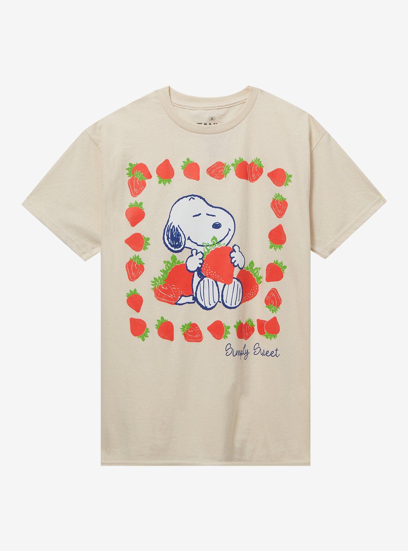 Peanuts Snoopy & Strawberries Boyfriend Fit Girls T-Shirt