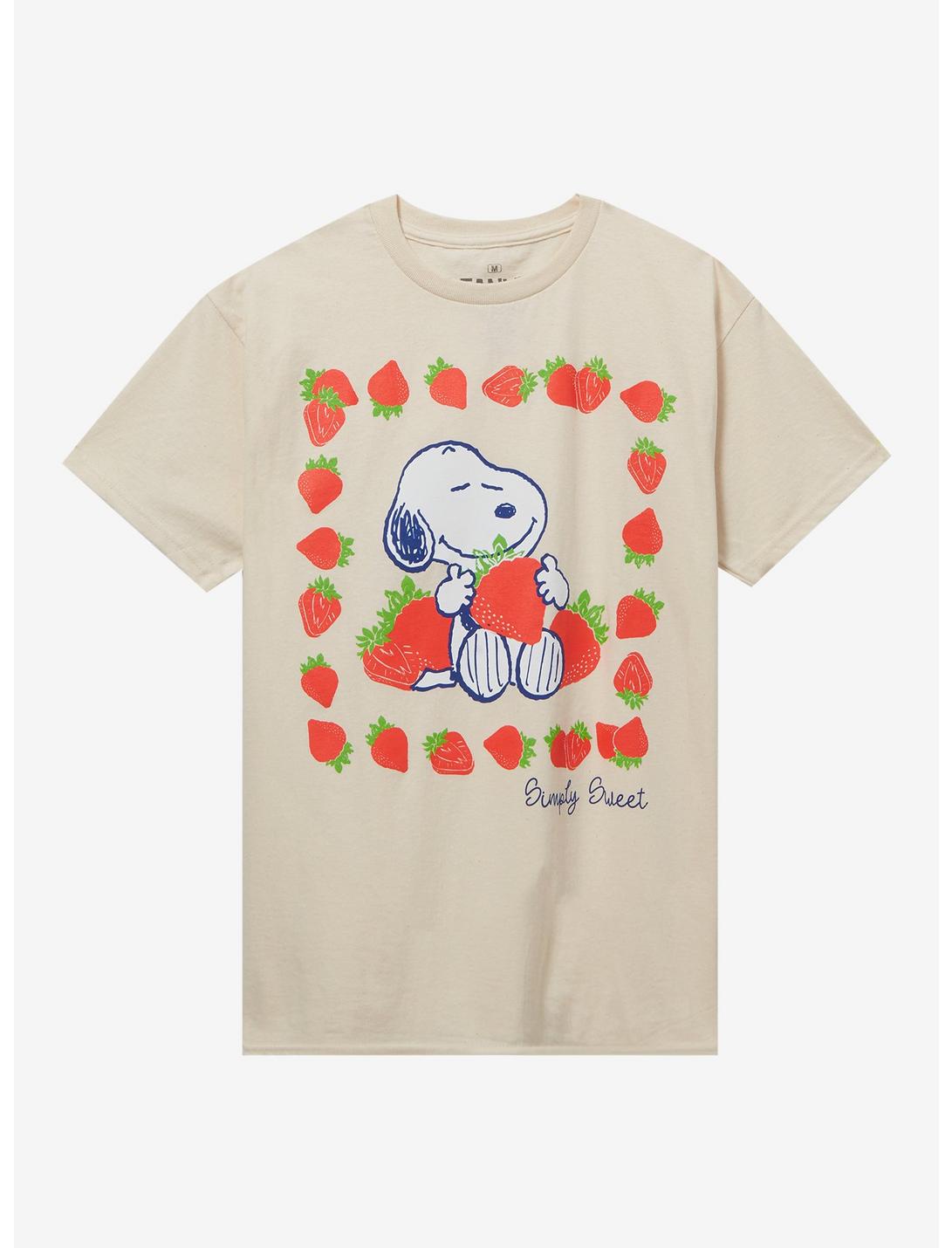 Peanuts Snoopy & Strawberries Boyfriend Fit Girls T-Shirt, MULTI, hi-res
