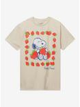 Peanuts Snoopy & Strawberries Boyfriend Fit Girls T-Shirt, MULTI, hi-res