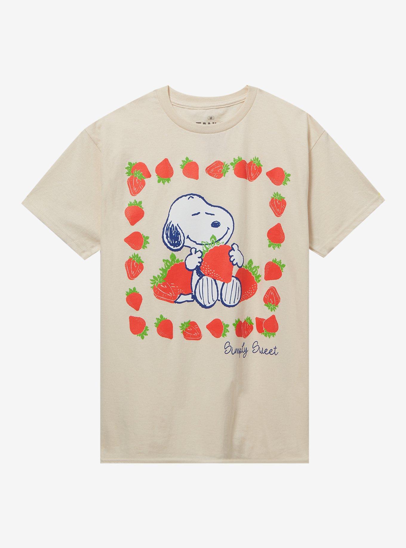 Peanuts Snoopy & Strawberries Boyfriend Fit Girls T-Shirt, , hi-res