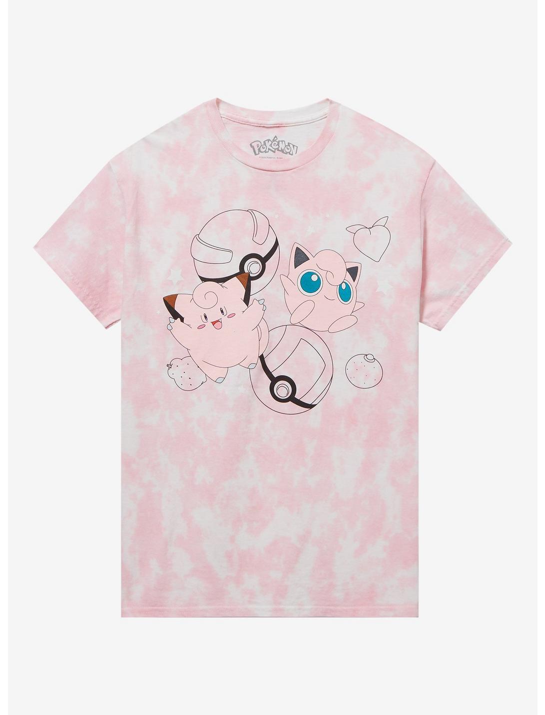 Pokemon Clefairy & Jigglypuff Pink Wash Boyfriend Fit Girls T-Shirt, MULTI, hi-res