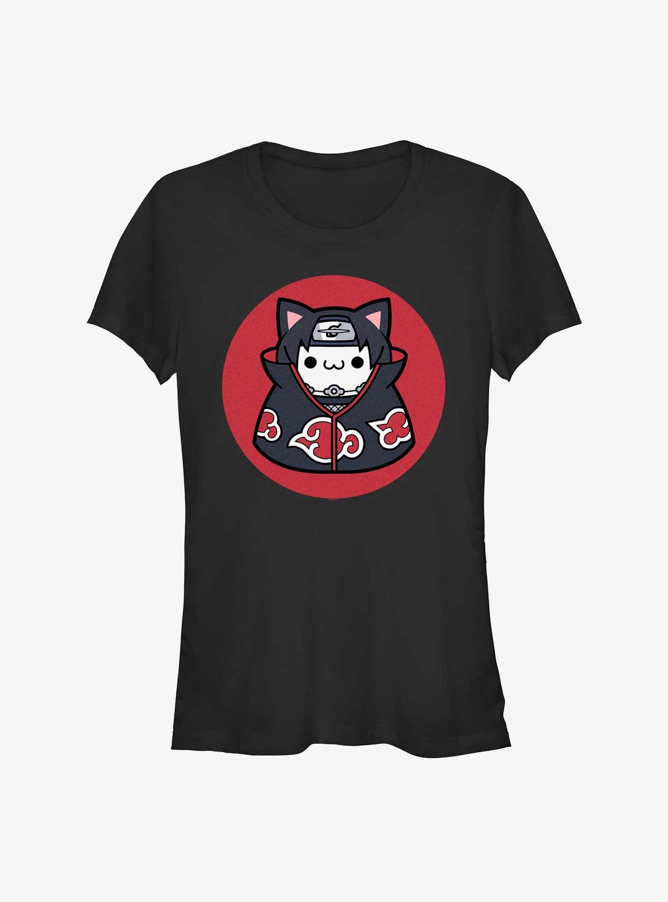 Naruto Itachi Cat Uchiha Clan Girls T-Shirt, BLACK, hi-res