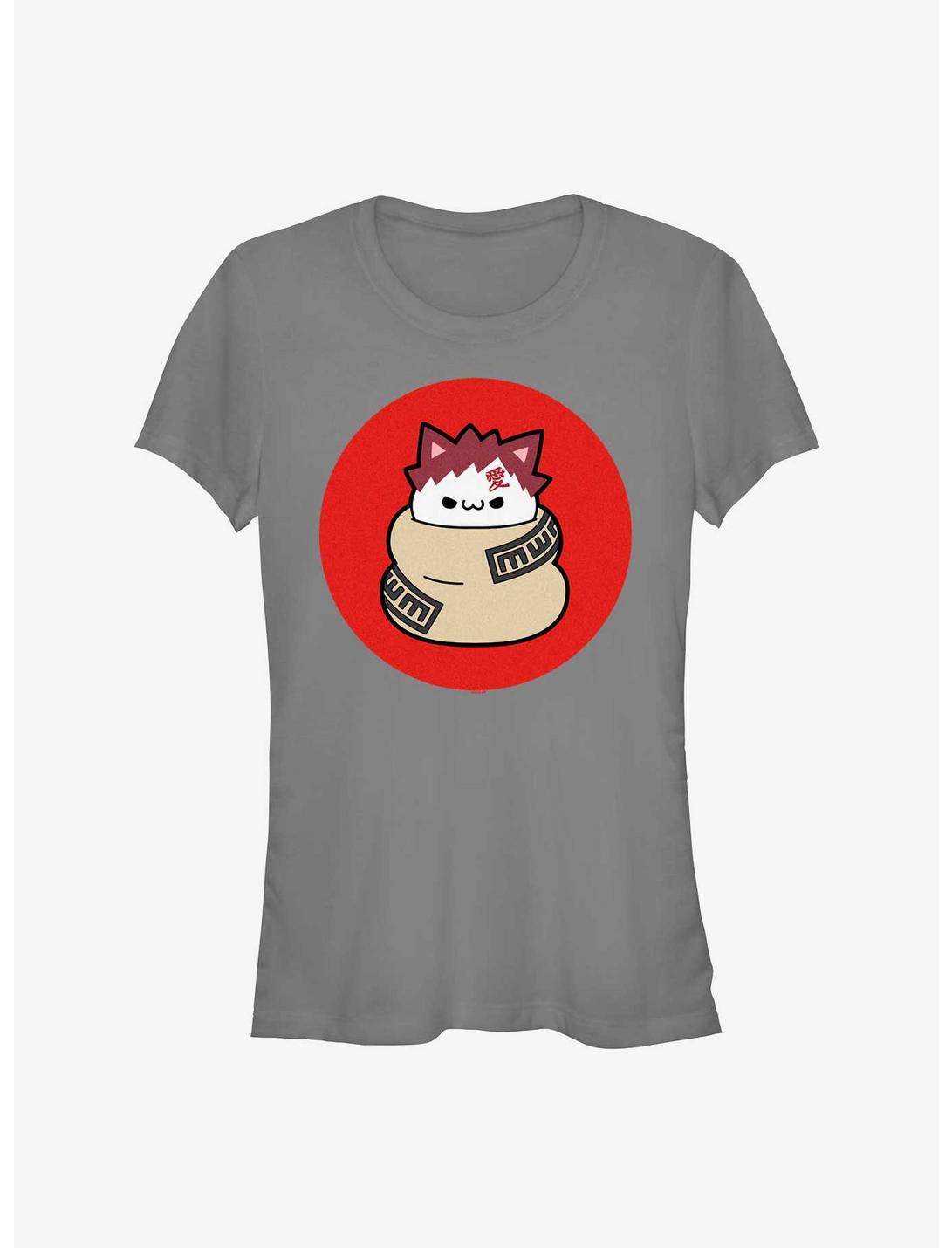 Naruto Cat Gaara Girls T-Shirt, CHARCOAL, hi-res