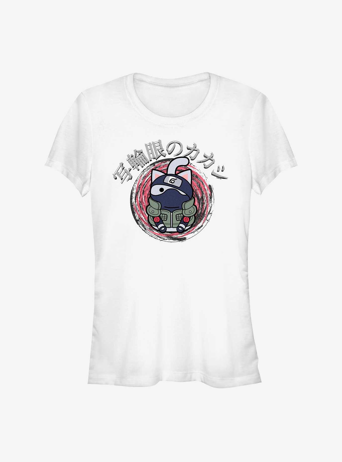 Naruto Ninja Cat Kakashi Girls T-Shirt, WHITE, hi-res