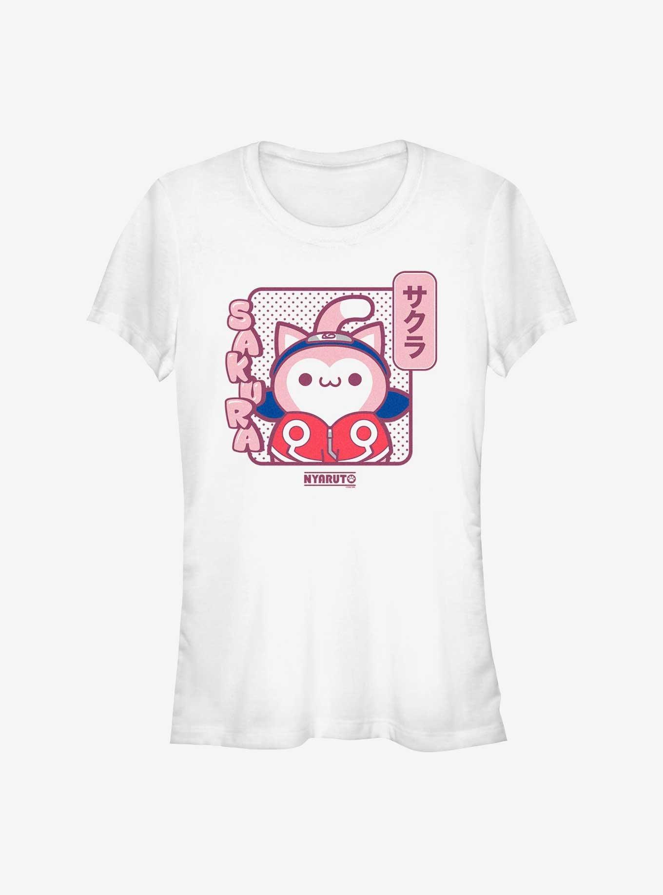 Naruto Sakura Cat Girls T-Shirt, WHITE, hi-res