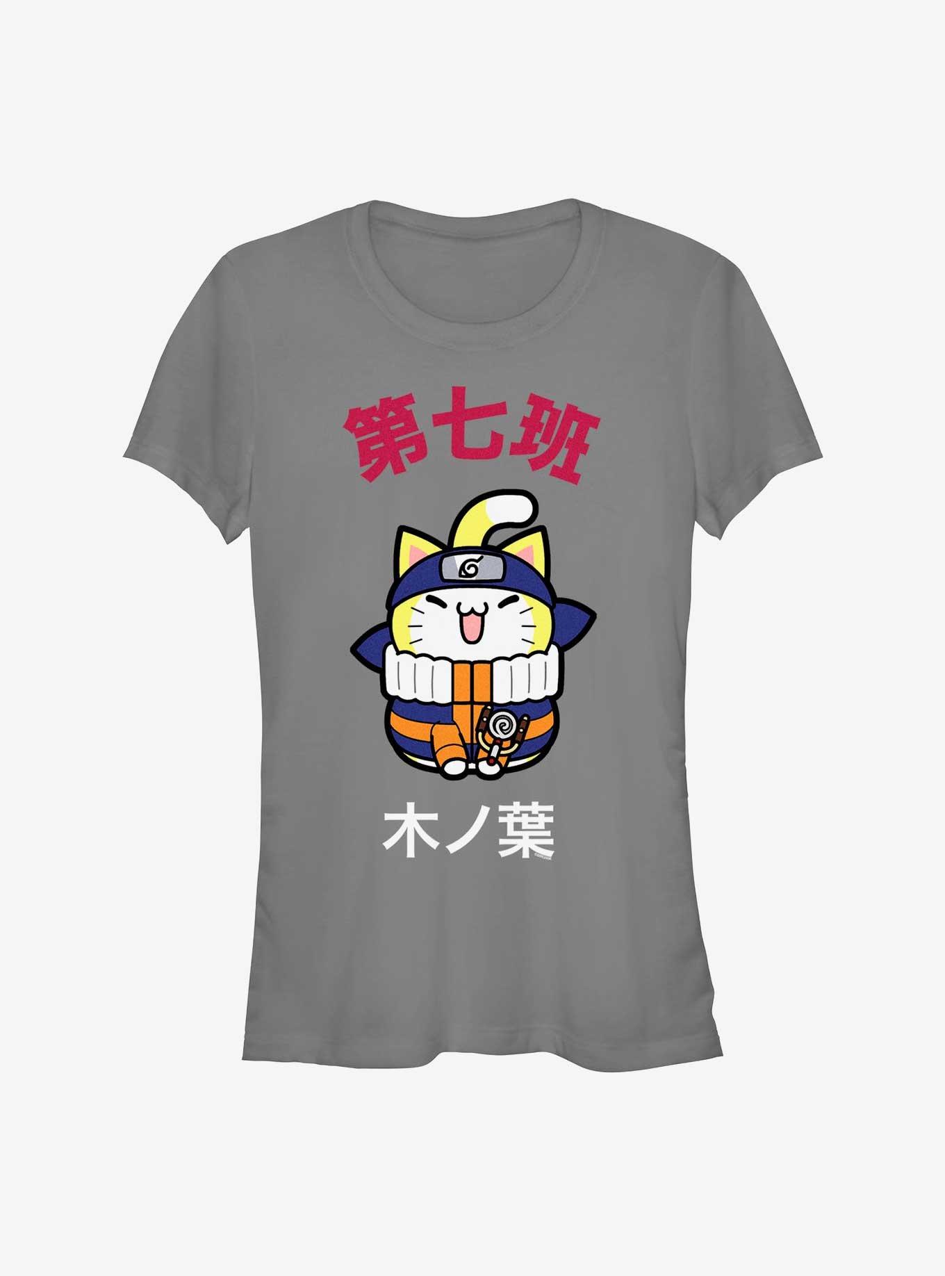 Naruto Nyaruto Cat Girls T-Shirt, CHARCOAL, hi-res