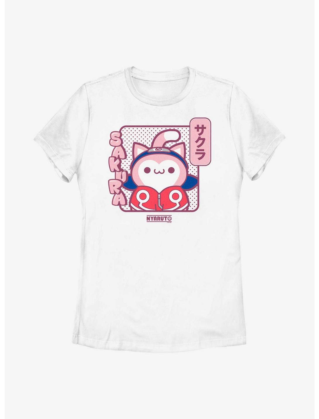 Naruto Sakura Cat Womens T-Shirt, WHITE, hi-res