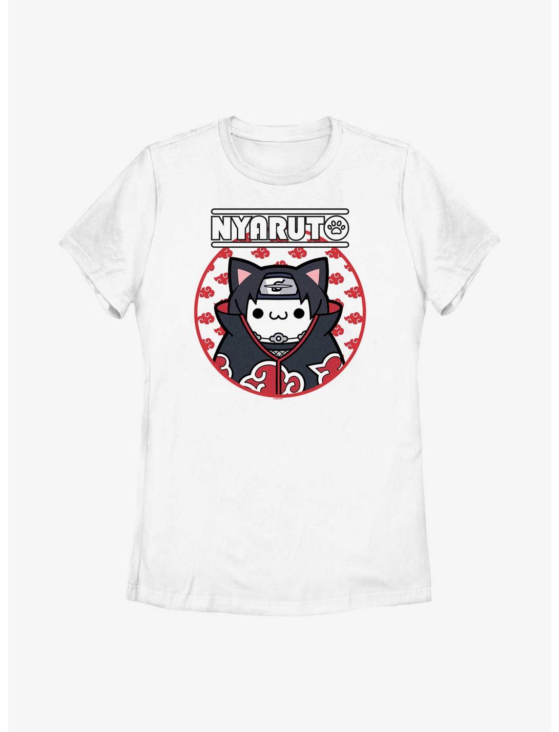 Naruto Nyaruto Itachi Cat Womens T-Shirt, WHITE, hi-res