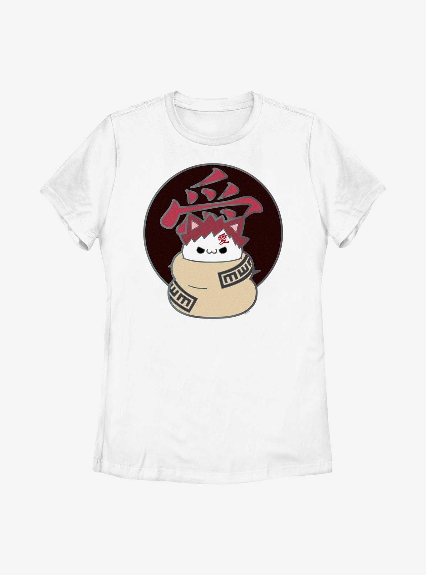 Naruto Gaara Cat Womens T-Shirt, WHITE, hi-res