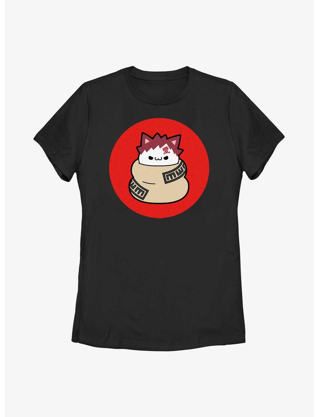 Naruto Cat Gaara Womens T-Shirt, BLACK, hi-res