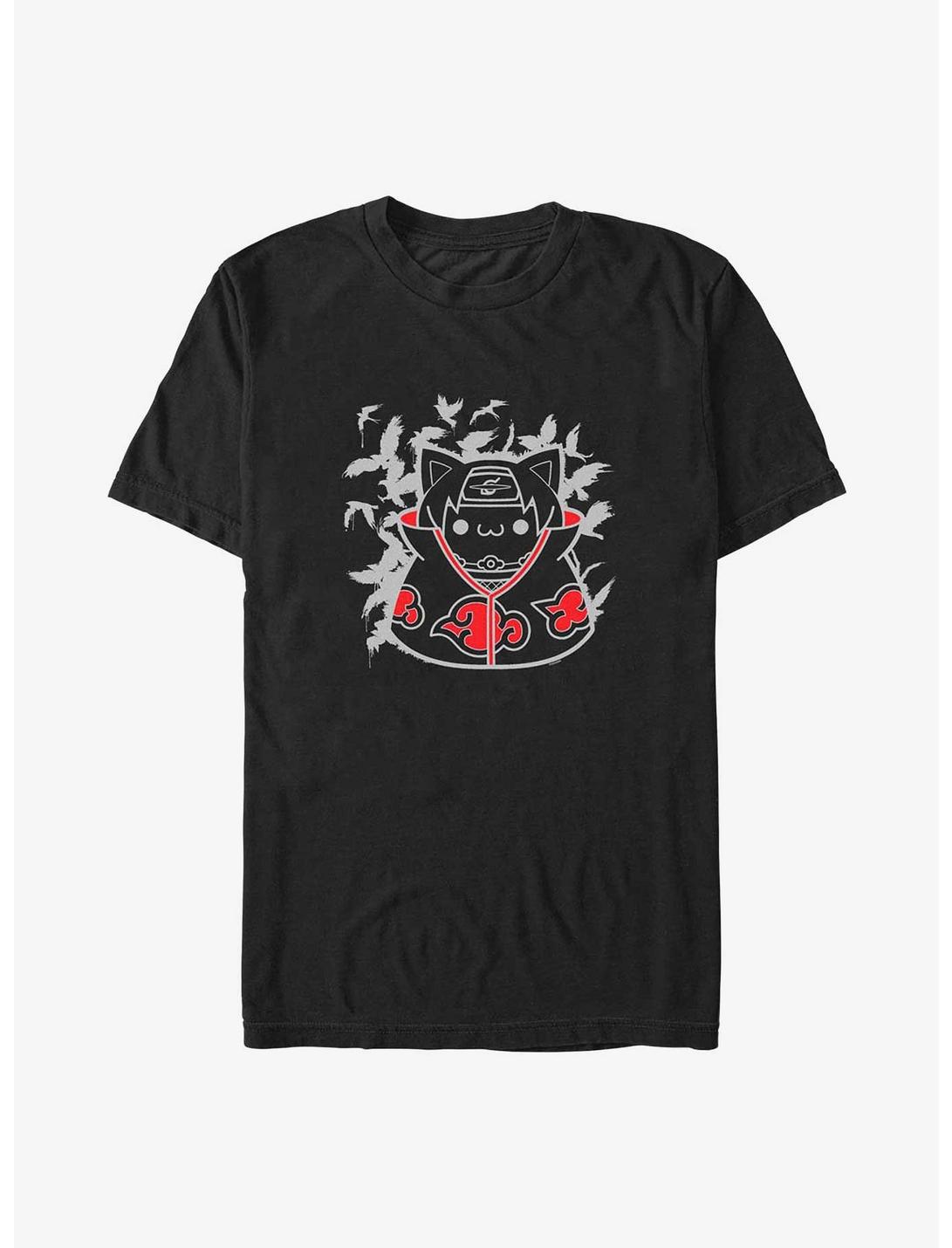 Naruto Itachi Cat Crow Jutsu Crow Clone T-Shirt, BLACK, hi-res