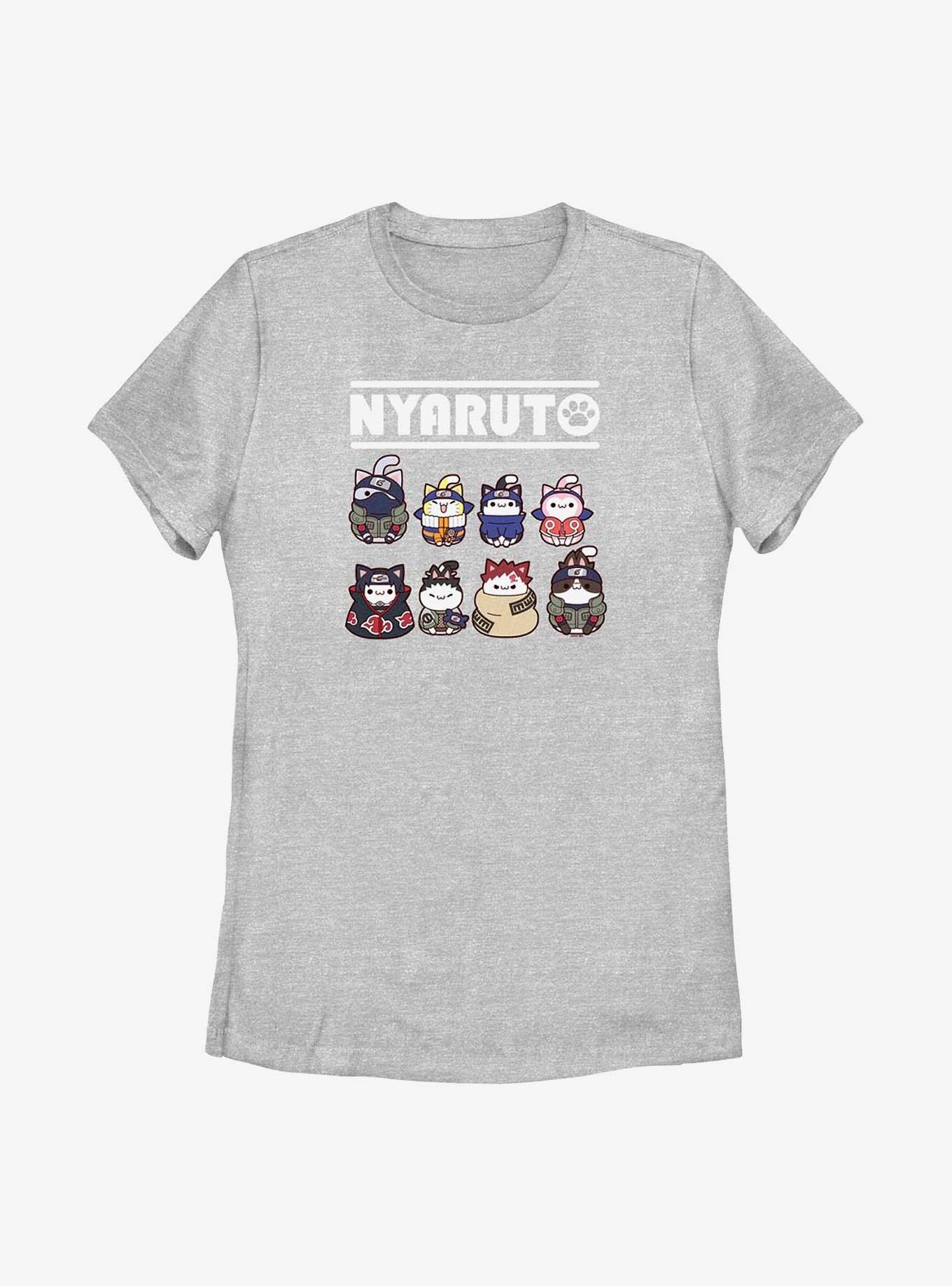 Naruto Nyaruto Cat Lineup Womens T-Shirt, ATH HTR, hi-res