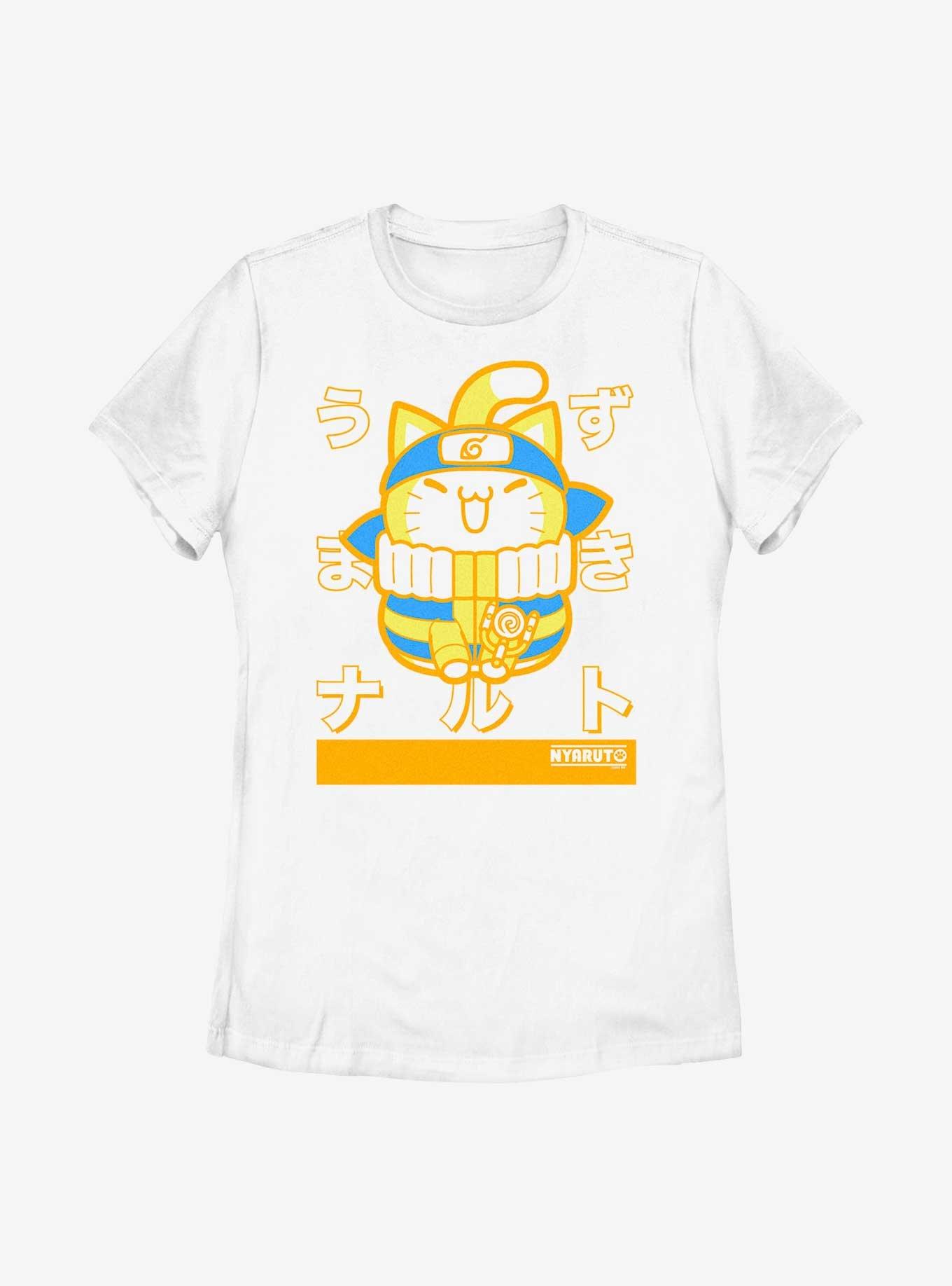 Naruto Nyaruto Uzumaki Cat Womens T-Shirt, WHITE, hi-res