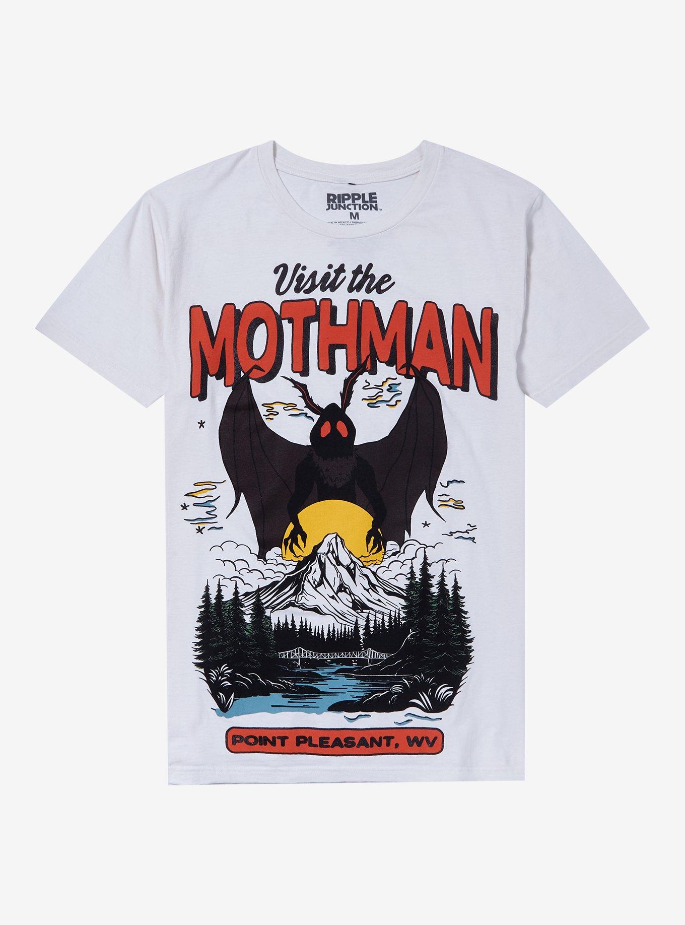 Visit The Mothman Boyfriend Fit Girls T-Shirt