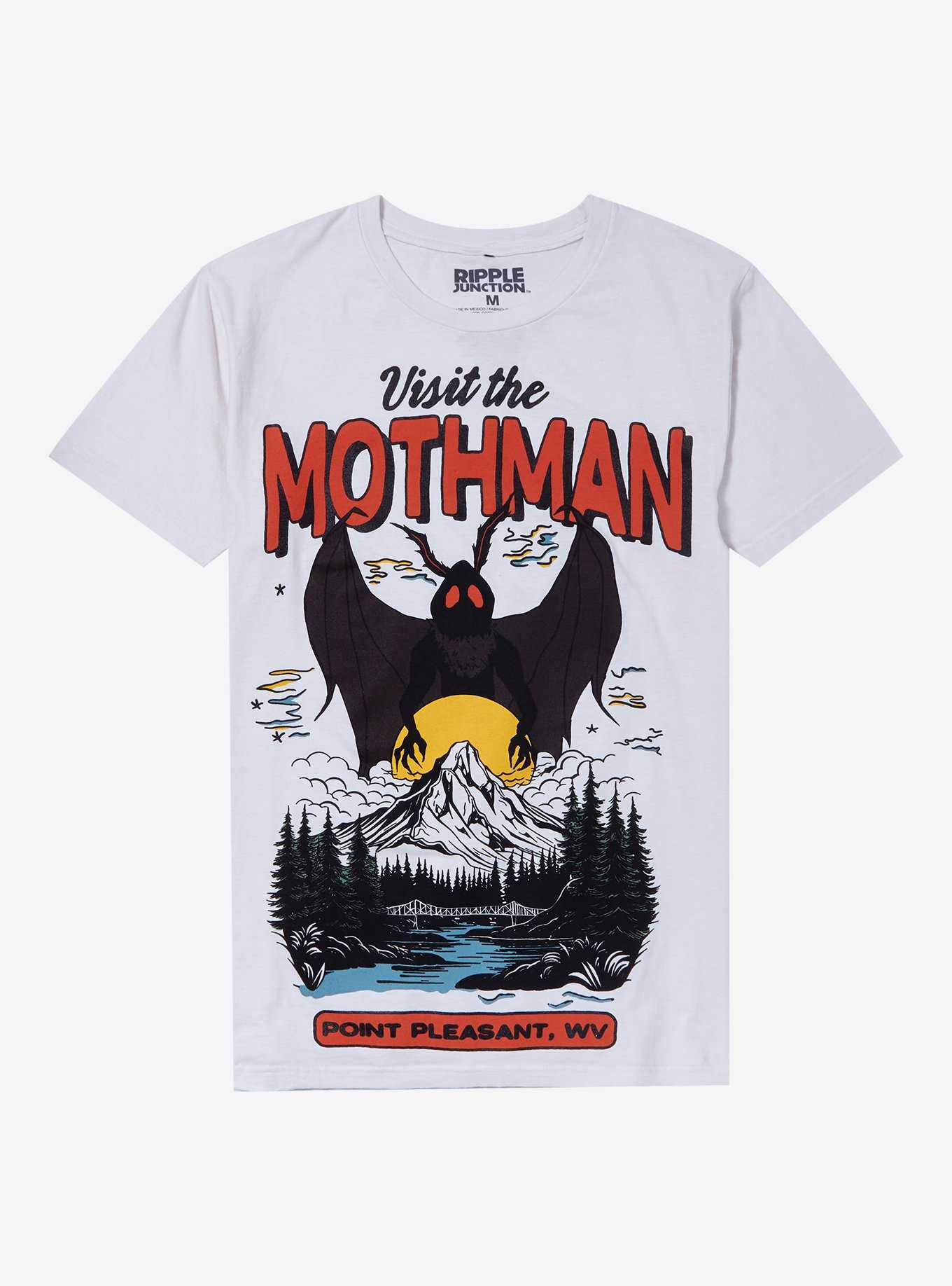 Visit The Mothman Boyfriend Fit Girls T-Shirt, , hi-res