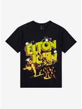 Elton John Cartoon Letters T-Shirt, BLACK, hi-res