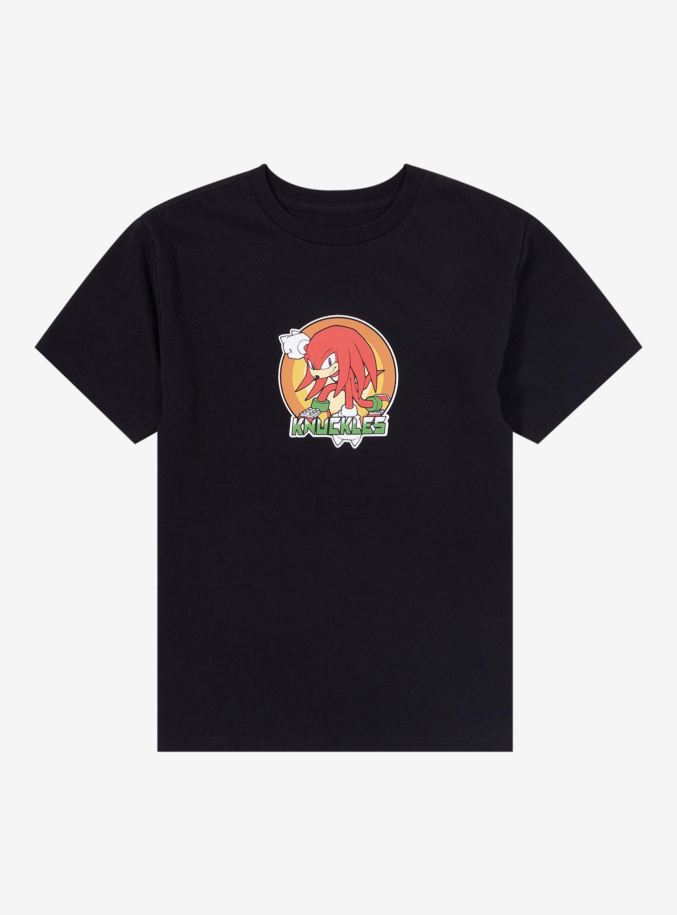 Sonic the Hedgehog Knuckles Youth Graphic T-Shirt &mdash; BoxLunch Exclusive, BLACK, hi-res