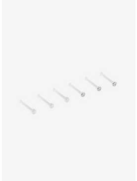 Silicone CZ Nose Stud 6 Pack, , hi-res