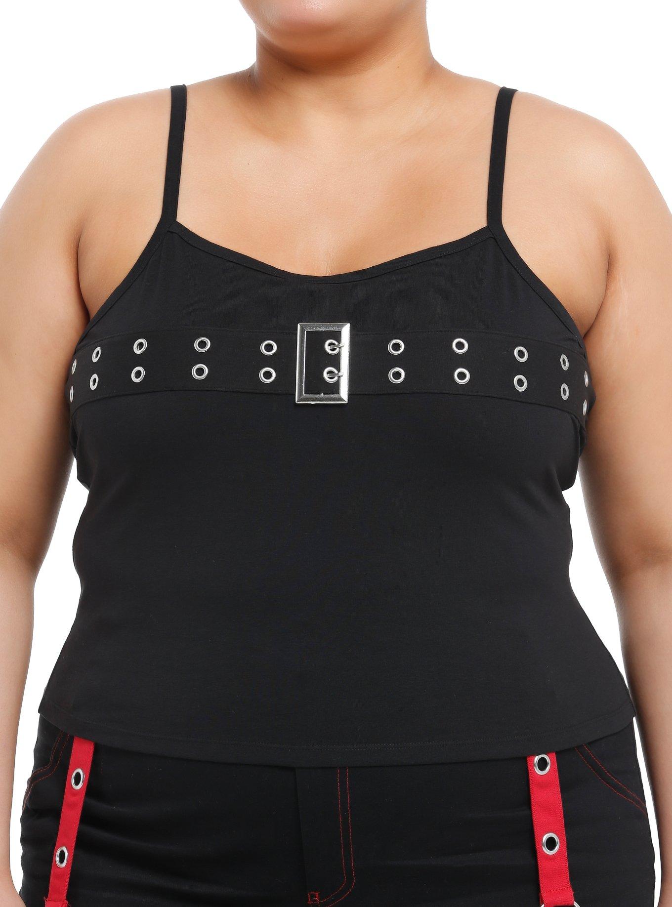 Social Collision Black Belt Buckle Girls Cami Plus Size, SILVER, hi-res