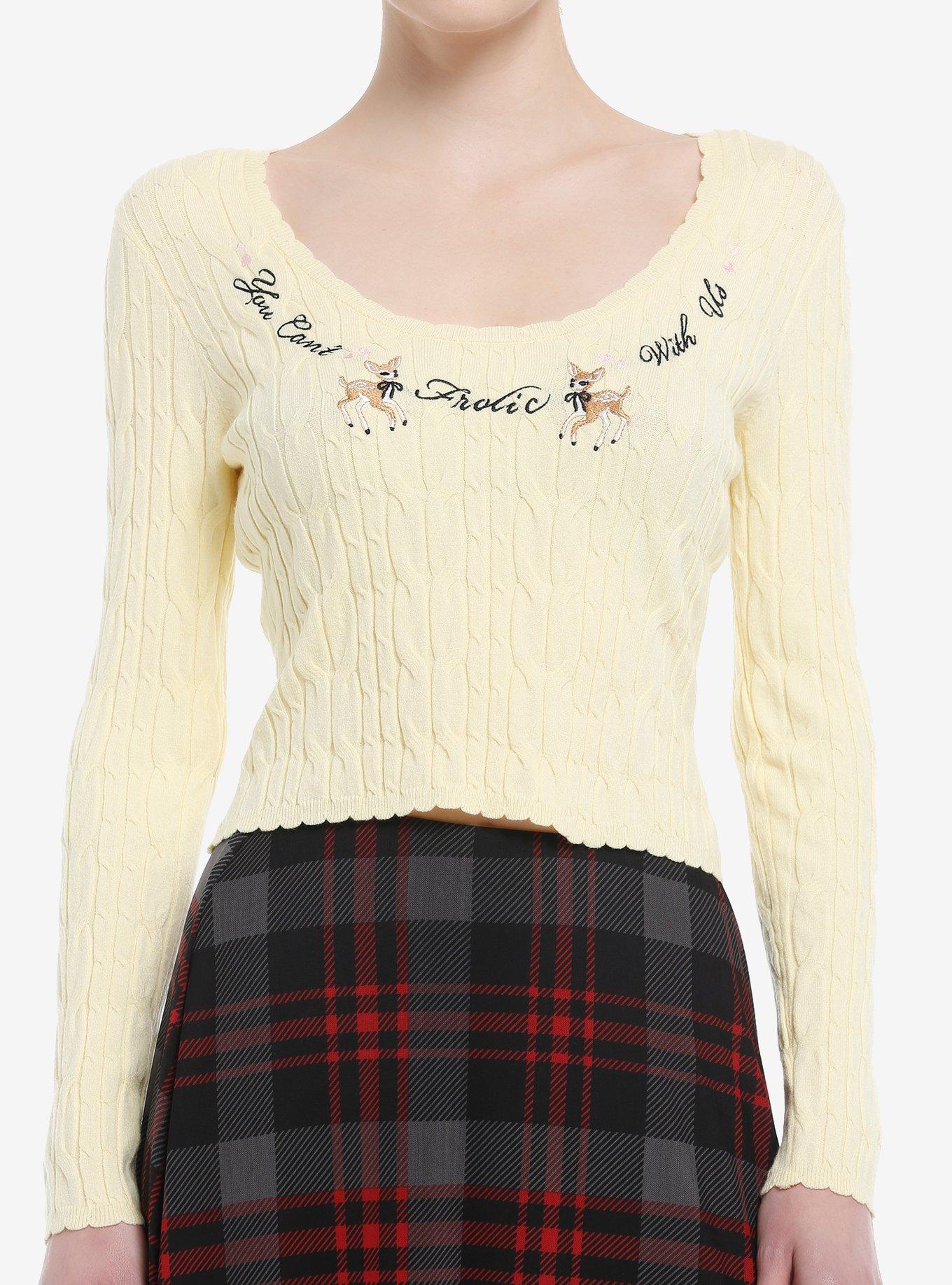 Sweet Society Can't Frolic With Us Deer Girls Long-Sleeve Sweater