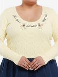 Sweet Society Can't Frolic With Us Deer Girls Long-Sleeve Sweater Plus Size, BROWN, hi-res