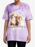 Sweet Society Cats How About No Girls Tie-Dye Oversized T-Shirt, BLUE, hi-res