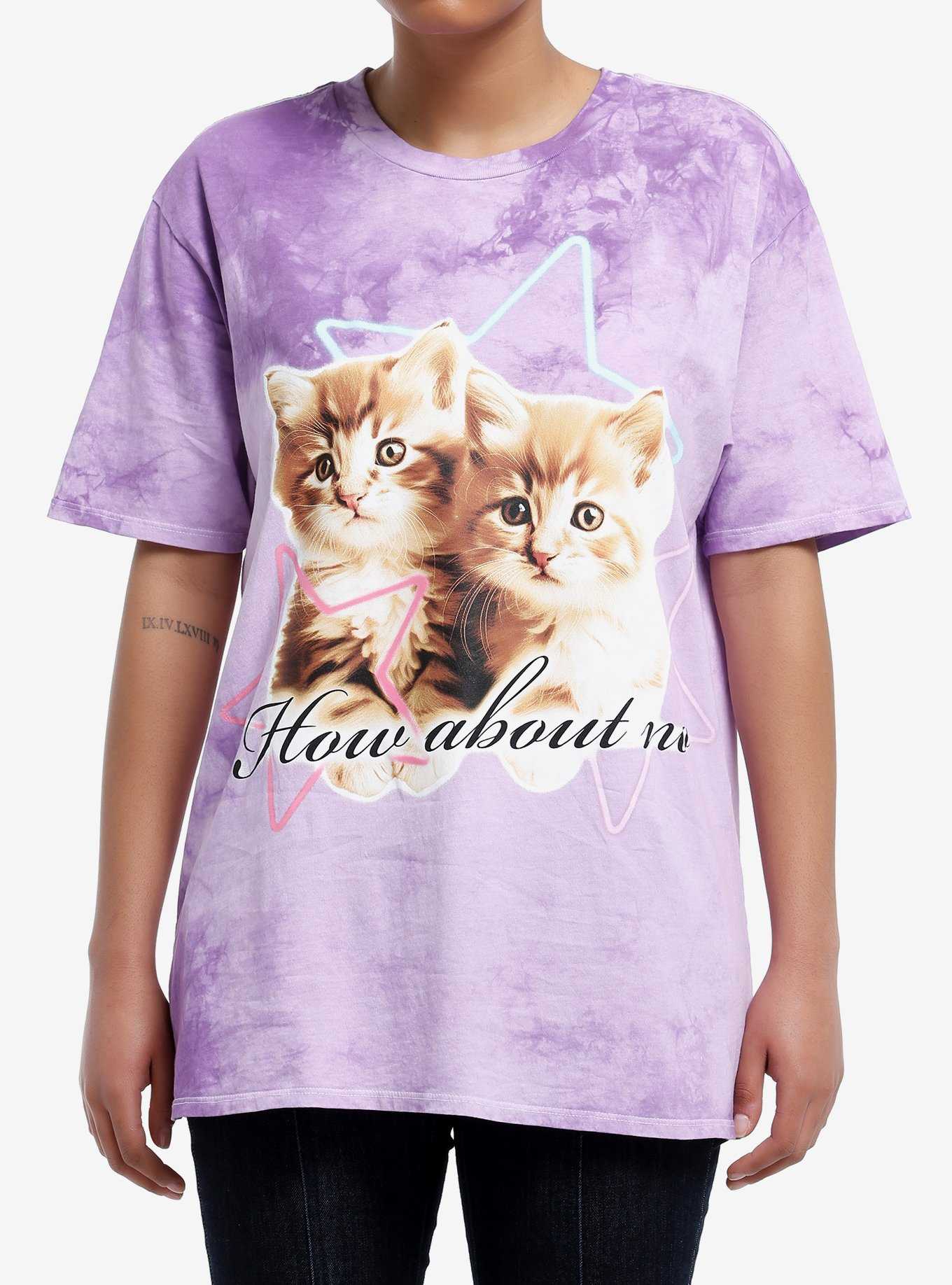 Sweet Society Cats How About No Girls Tie-Dye Oversized T-Shirt, , hi-res