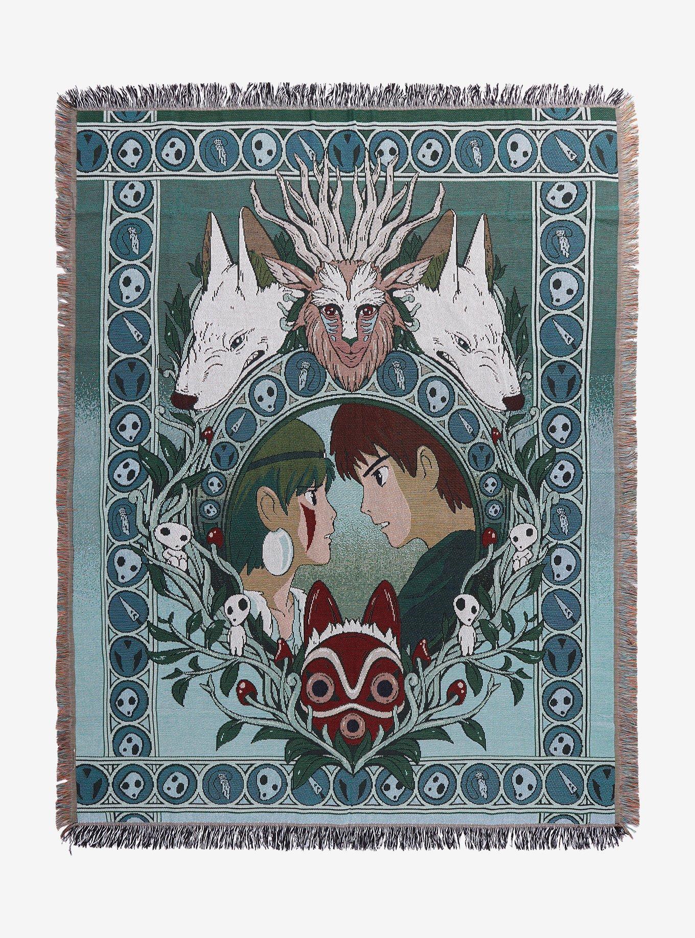 Studio Ghibli Princess Mononoke San & Ashitaka Portrait Tapestry Throw - BoxLunch Exclusive, , hi-res