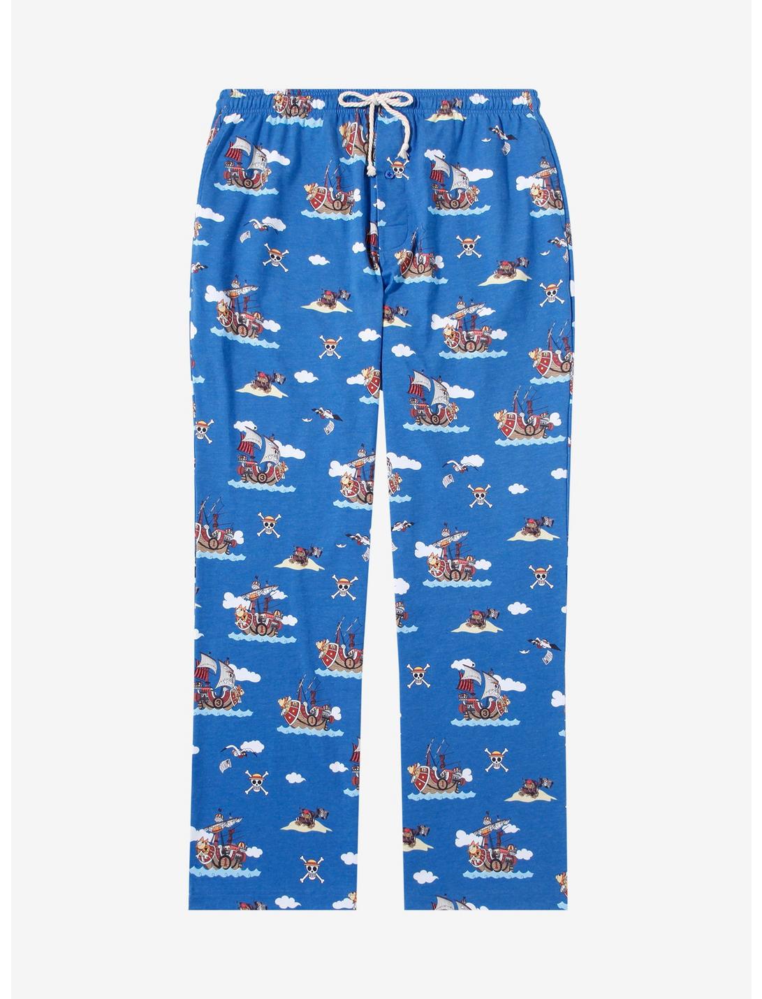 One Piece Scenic Ship Allover Print Sleep Pants — BoxLunch Exclusive, BLUE, hi-res
