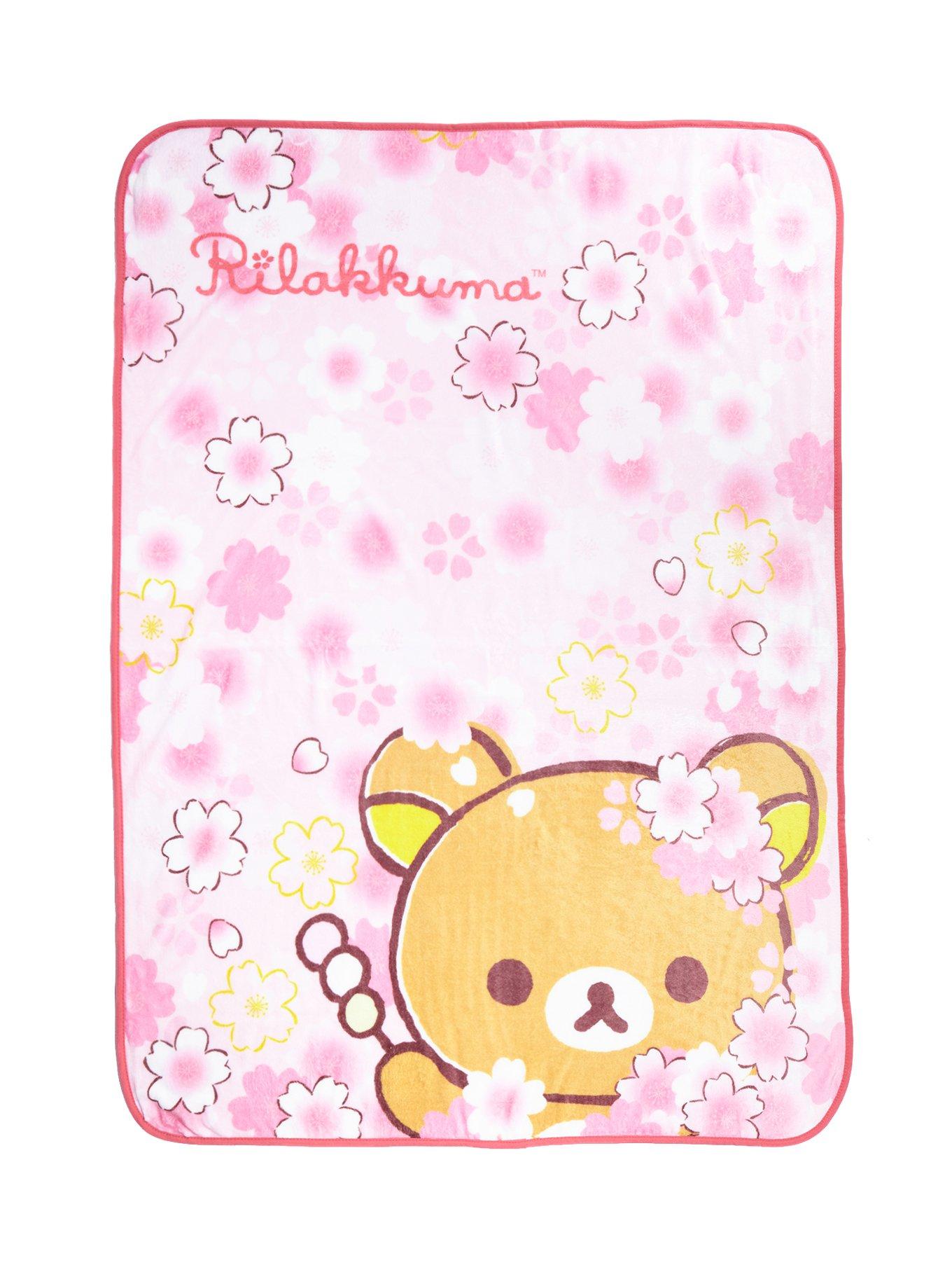 Rilakkuma Sakura Throw Blanket, , hi-res