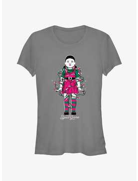 Squid Game Young-Hee Doll In Christmas Lights Girls T-Shirt, , hi-res