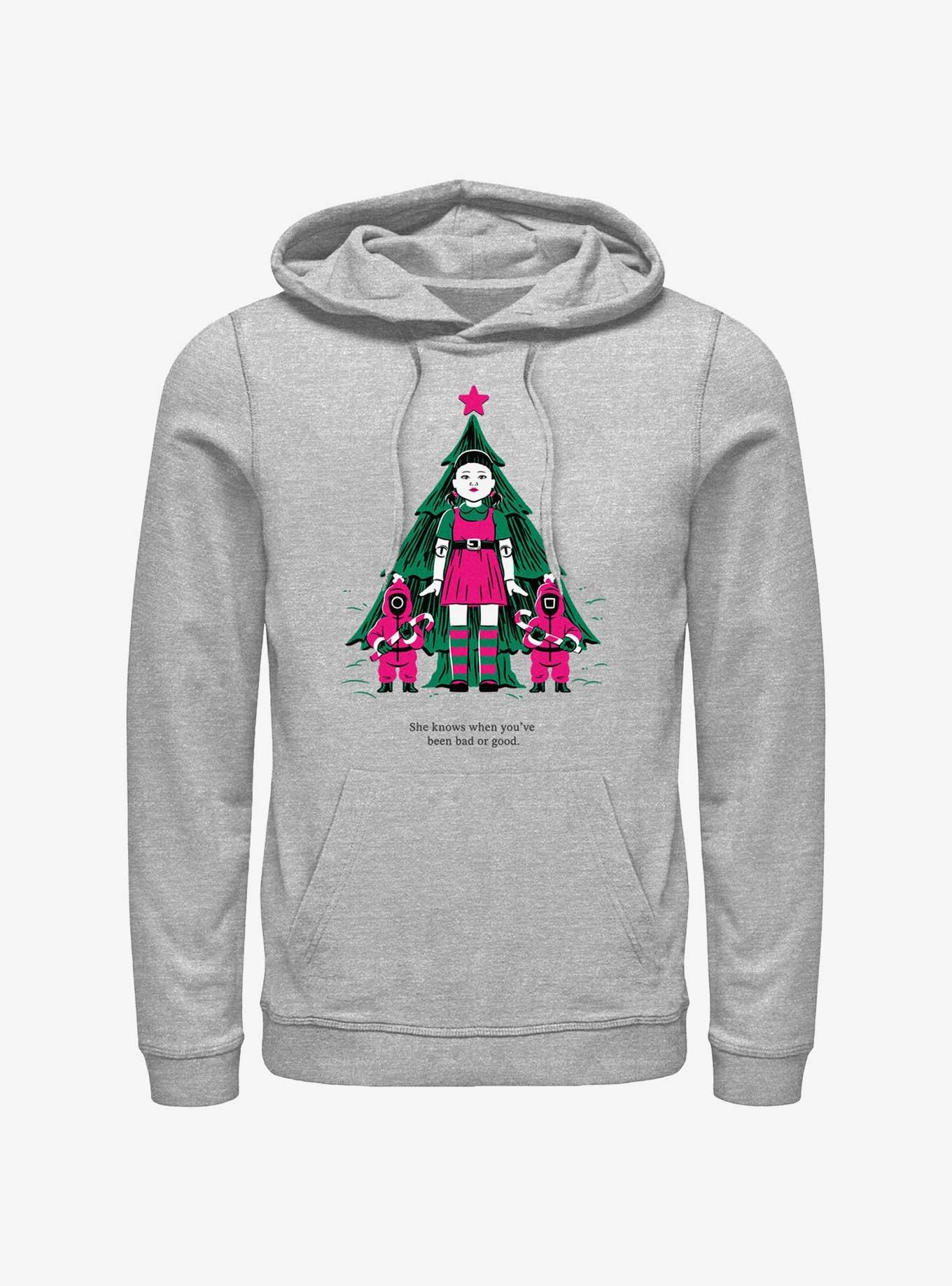 Squid Game Christmas Young-Hee Doll Knows Hoodie, ATH HTR, hi-res
